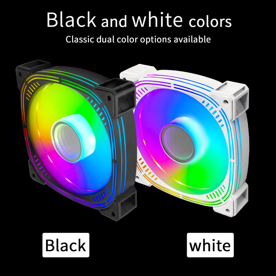 MANMU Gehäuselüfter mit ARGB-Beleuchtung für PC, 120 mm, Multicolour - Bild 4