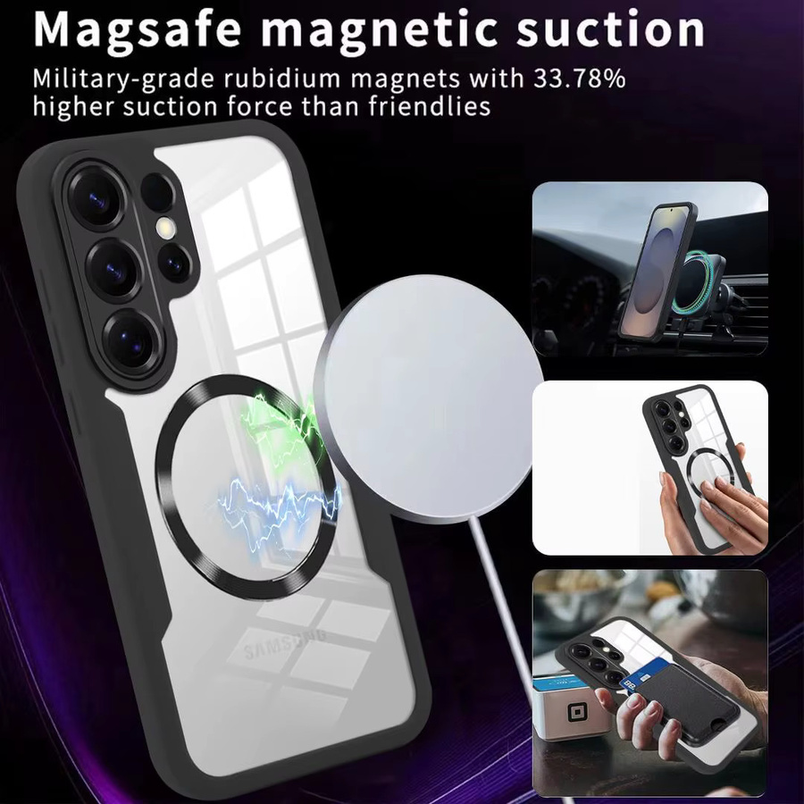 Transparente 360° Vollschutz-Hülle mit MagSafe Kompatibilität für Samsung Galaxy S26 S25 S24 S23 S22 S21 Ultra FE Plus A16 A26 A56 A07 Stoßfänger-Handyhülle - Bild 2