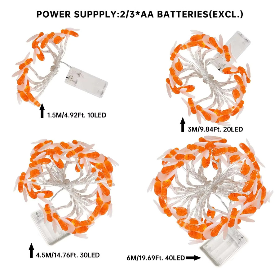 Peach Forest LED Bienen Lichterkette Batteriebetrieben für Schlafzimmer und Garten Dekoration mit 40 LEDs - Bild 3