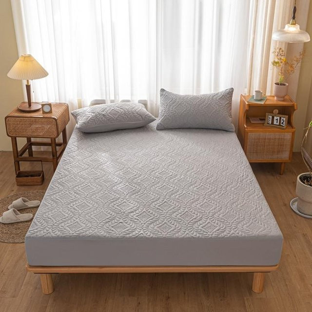 Wasserdichter Matratzenbezug von Your Warm Home in Weiß, Spannbettlaken als Matratzenschoner aus Polyester, B/T/H: 90 x 200 x 30 cm - Bild 1