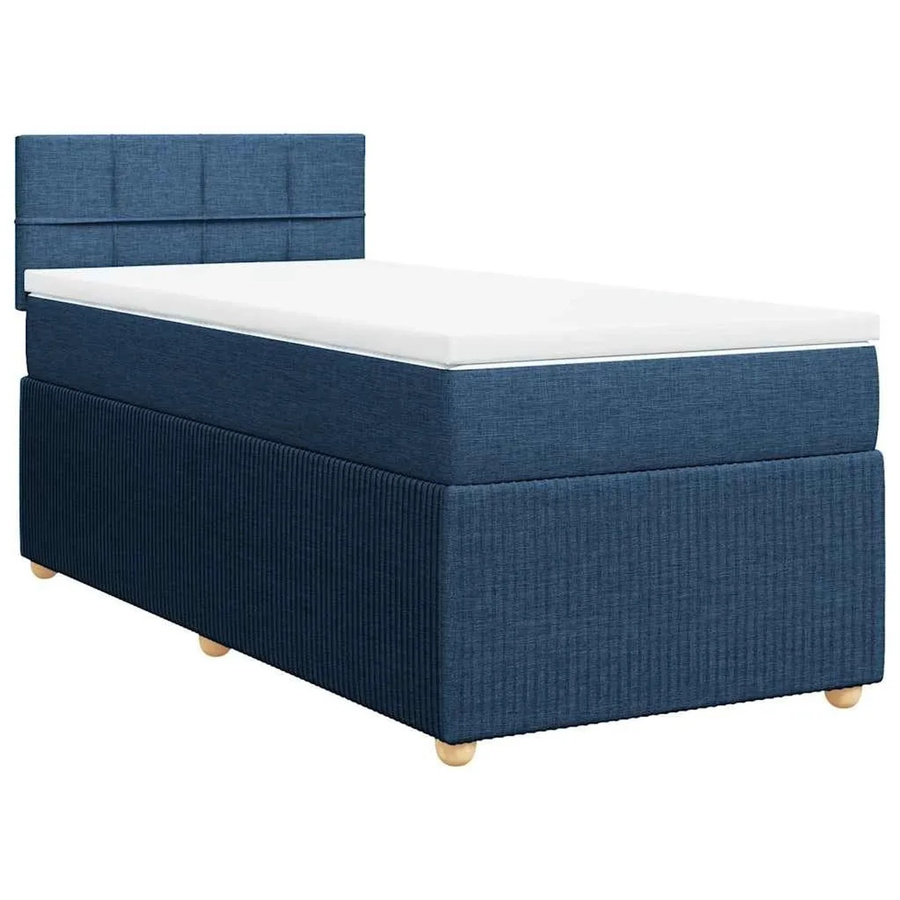 vidaXL Boxspringbett mit Matratze in Blau und Weiß, Hybridbett mit Taschenfederkern, USB-Ladeport und Unterbettbeleuchtung, B/T: 80 x 200 cm - Bild 2