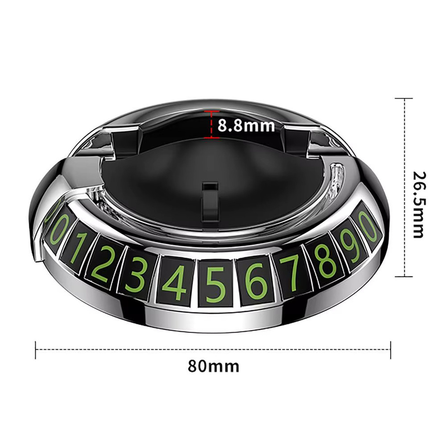 Universeller 2-in-1 Autotelefonhalter für das Armaturenbrett mit 360 Grad Rotation und multifunktionalem Parkplatz Nummernschild in Silber - Bild 5