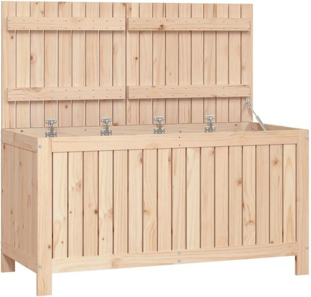 vidaXL Gartentruhe aus Massivholz Kiefer in Beige, B/T/H: 121 x 55 x 64 cm - Bild 1