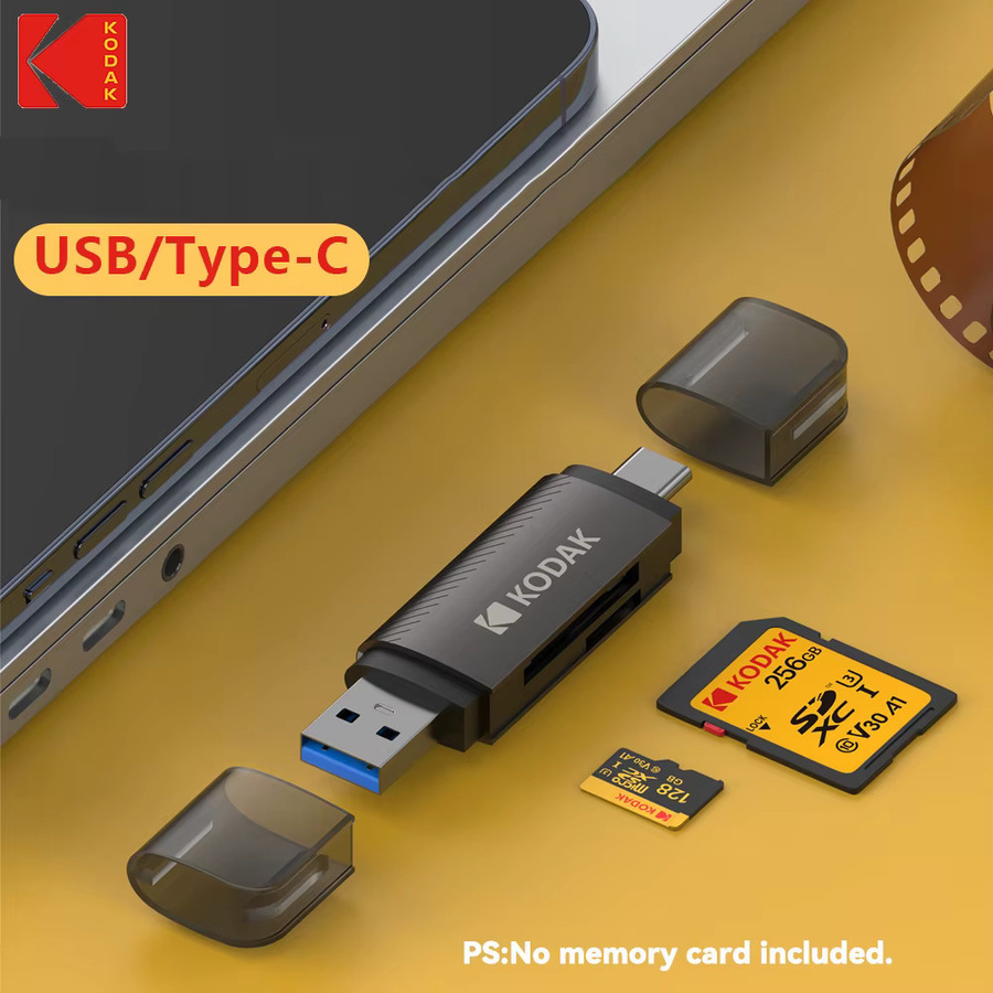Kodak 4-in-1 USB-A Kartenleser für Micro-SD und TF-Speicherkarten in Schwarz - Bild 2
