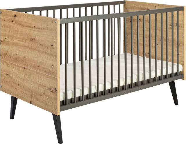 Schardt Babybett Morris Oak in Holzdekor Artisan Oak, skandinavisches Design, B/T/H: 70 x 140 cm - Bild 1