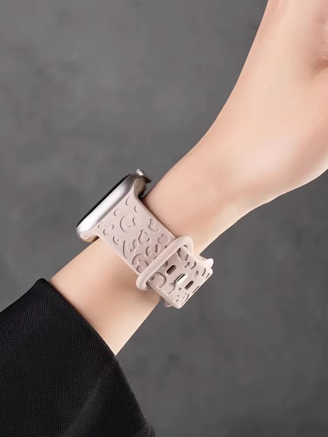 PEO Uhrenarmband Silikon, Leopardenmuster, Apple Watch Ultra 2 49 mm 45 mm 44 mm 42 mm 41 mm 40 mm - Bild 2