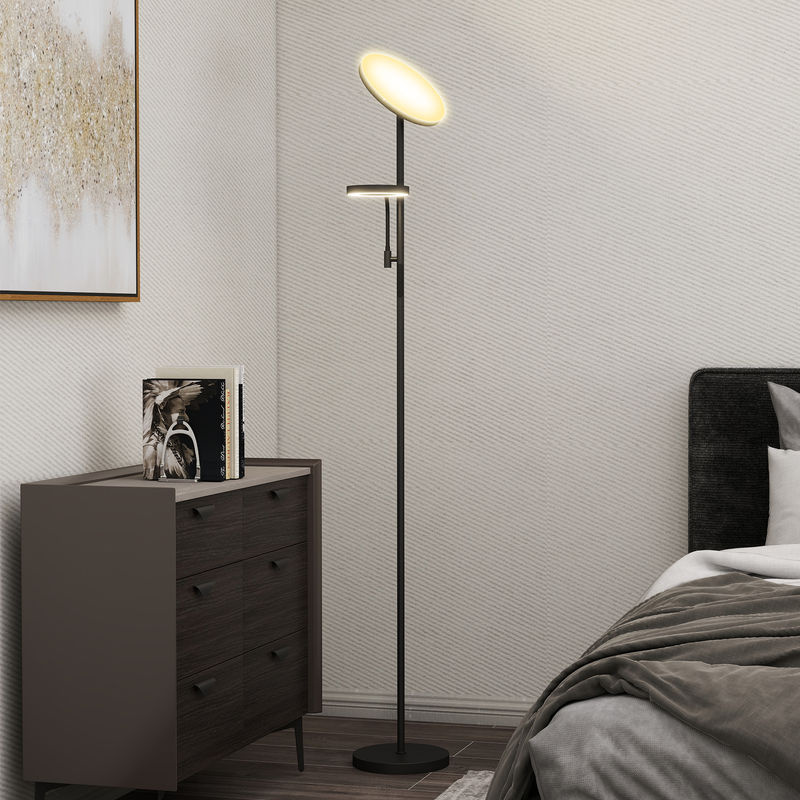 HOMCOM LED Stehlampe Schwarz mit Fernbedienung und Touch-Steuerung, 42W dimmbar, 2700K-6500K mit 4 Szenenmodi und Speicherfunktion für das Wohnzimmer - Bild 2