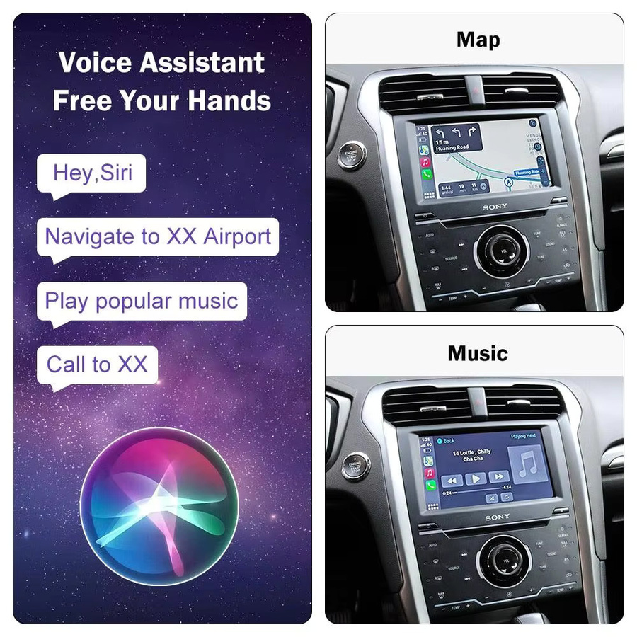CARABC Wireless CarPlay und Android Auto Decoder für Ford Sync2 Systeme (2011–2016) in Schwarz - Bild 2