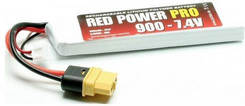 Red Power LiPo Modellbau-Akkupack 7.4V 900 mAh 60 C Softcase mit XT60 Anschluss in Rot-Weiß - Bild 1