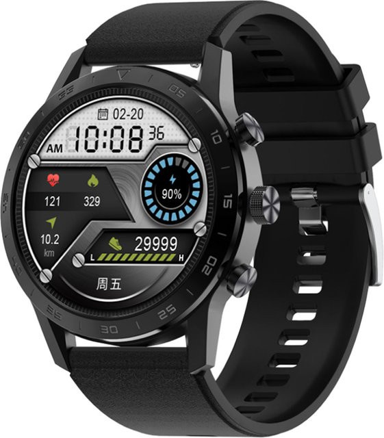 TPFNet Smartwatch Fitness Tracker mit Silikon Armband in Schwarz für Android und iOS - Bild 1