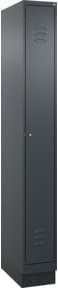 C+P Spind Classic PLUS Garderobenschrank mit Sockel, 1 Abteil, Anthrazit/Schwarz, H x B x T: 195 x 25 x 50 cm - Bild 1