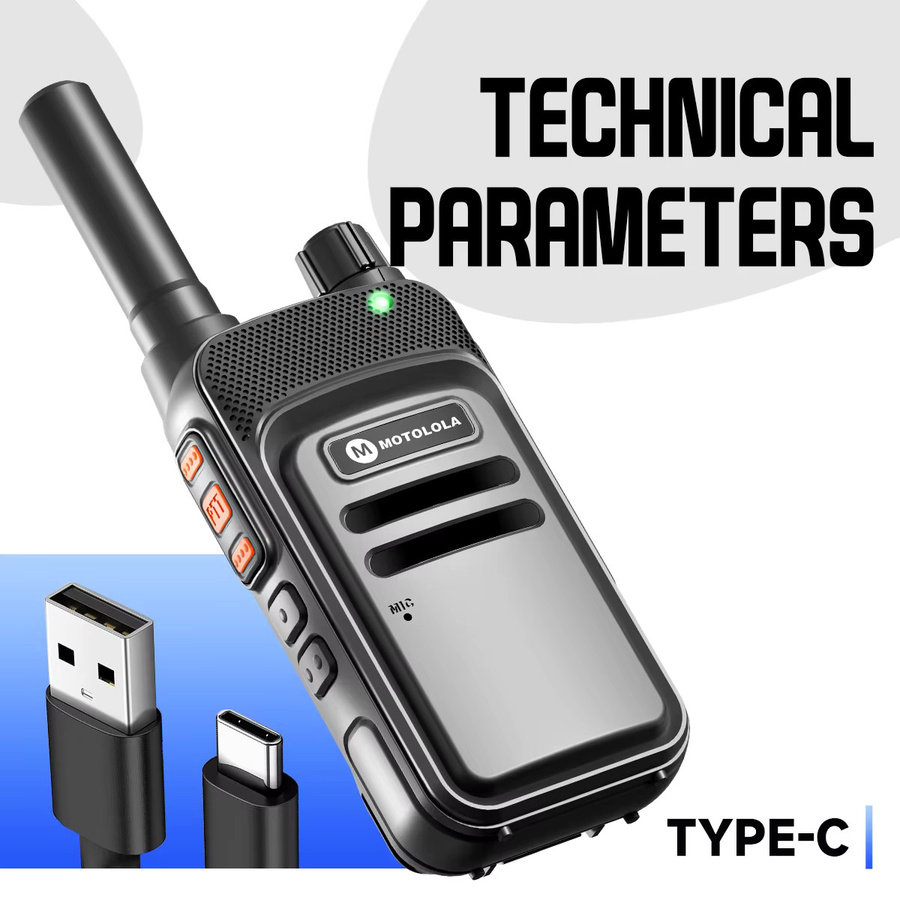Motorola X7 UHF-Walkie-Talkie-Set in Schwarz, 400-470MHz, 16 Kanäle, Tragbares Zweiwege-Funkgerät für Langstrecken bis zu 10km - Bild 6