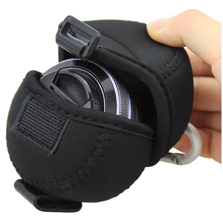 JJC Neopren Kameraobjektiv-Tasche in Schwarz für Canon EF-M 15-45 mm F3.5-6.3 IS STM und EF-M 28 mm F3.5 IS STM - Bild 6