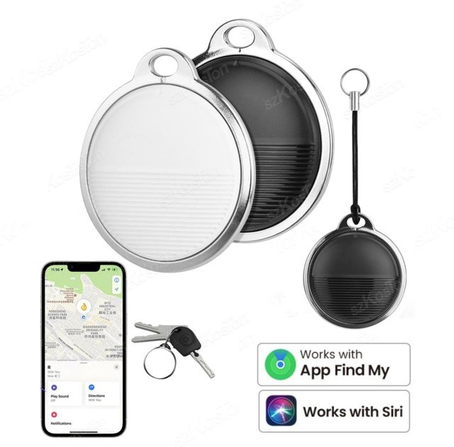 Smart Key Finder Locator GPS Tracking Gerät in Schwarz, Bluetooth-kompatibel mit Apple Find My zur Anti-Verlust Alarm Erinnerung - Bild 1