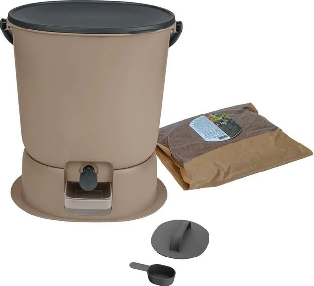 Skaza Bokashi Essential Starterset Biomülleimer in Capuccino Beige - Bild 1
