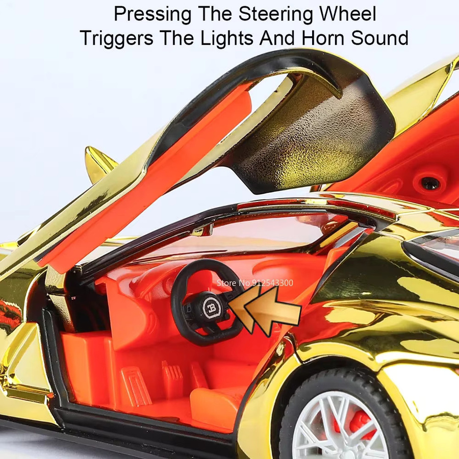 Atlantic Bolide Sportwagen Modell, 1:24, Metall, mit Licht und Sound - Bild 4