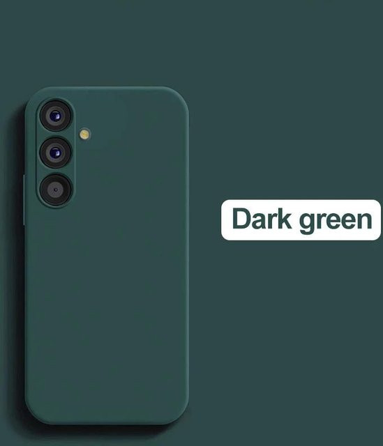 Stoßfeste Silikonhülle für Samsung Galaxy S23 Plus S24 Ultra und weitere Modelle, Dunkelgrün - Bild 1
