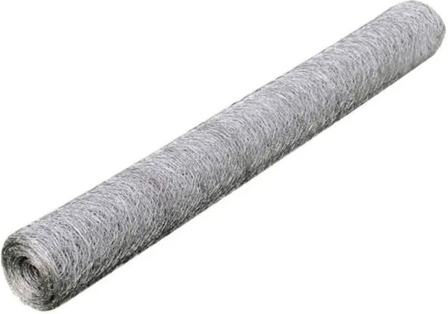 vidaXL Drahtzaun für Hühner aus verzinktem Stahl, Silbern, B: 1 m, H: 25 cm - Bild 1