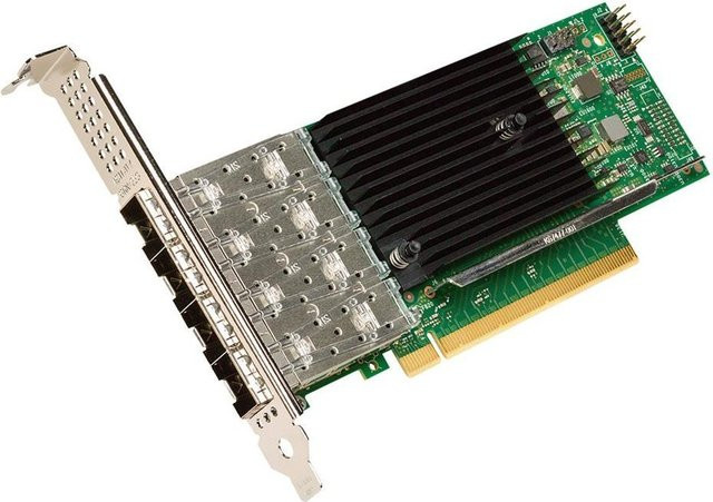 Intel Ethernet Network Adapter E810-XXVDA4 PCIe 4,0 x16 Low-Profile Netzwerkadapter mit 4x 10/25 Gigabit SFP28 in Schwarz - Bild 1