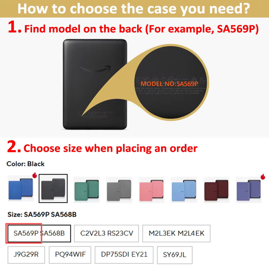 Chamqin-Teen Magnetische Halterungshülle für Kindle Paperwhite Colorsoft 10., 11. und 12. Generation, 6,8 und 7 Zoll, Blau - Bild 2