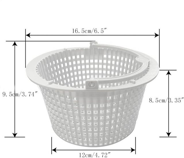 Explorer Outdoors Pool-Skimmerkorb Ersatzkorb mit Griff für Aufstellpools und Teich-Skimmer, Weiß, Durchmesser: 16 cm - Bild 1