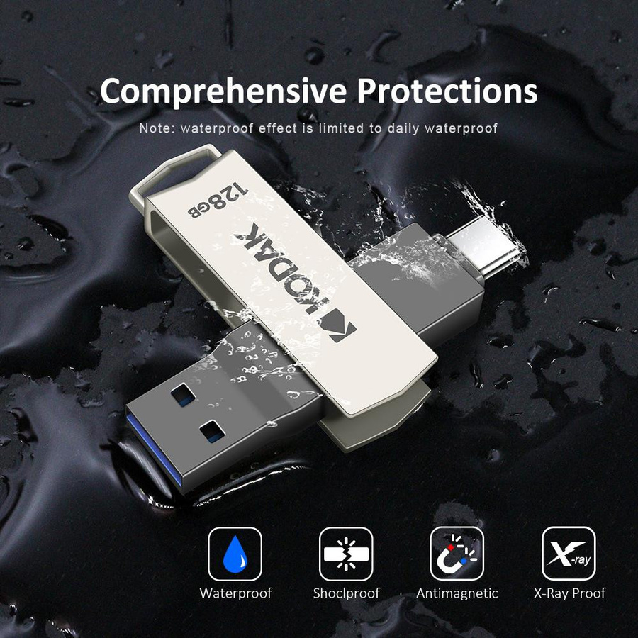 Kodak K273 USB-C OTG USB 3.2 Flash-Laufwerk aus Metall in Silber mit 32 GB - Bild 4