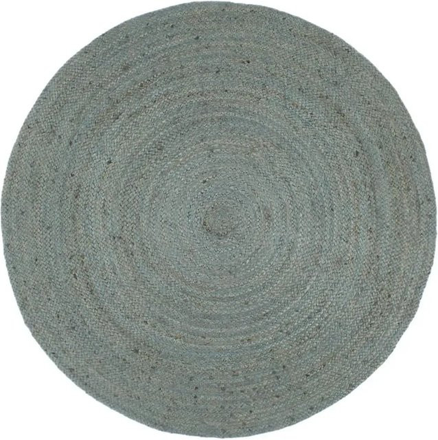 Handgeknüpfter Jute-Teppich vidaXL Rund, Durchmesser: 240 cm, Grün - Bild 1