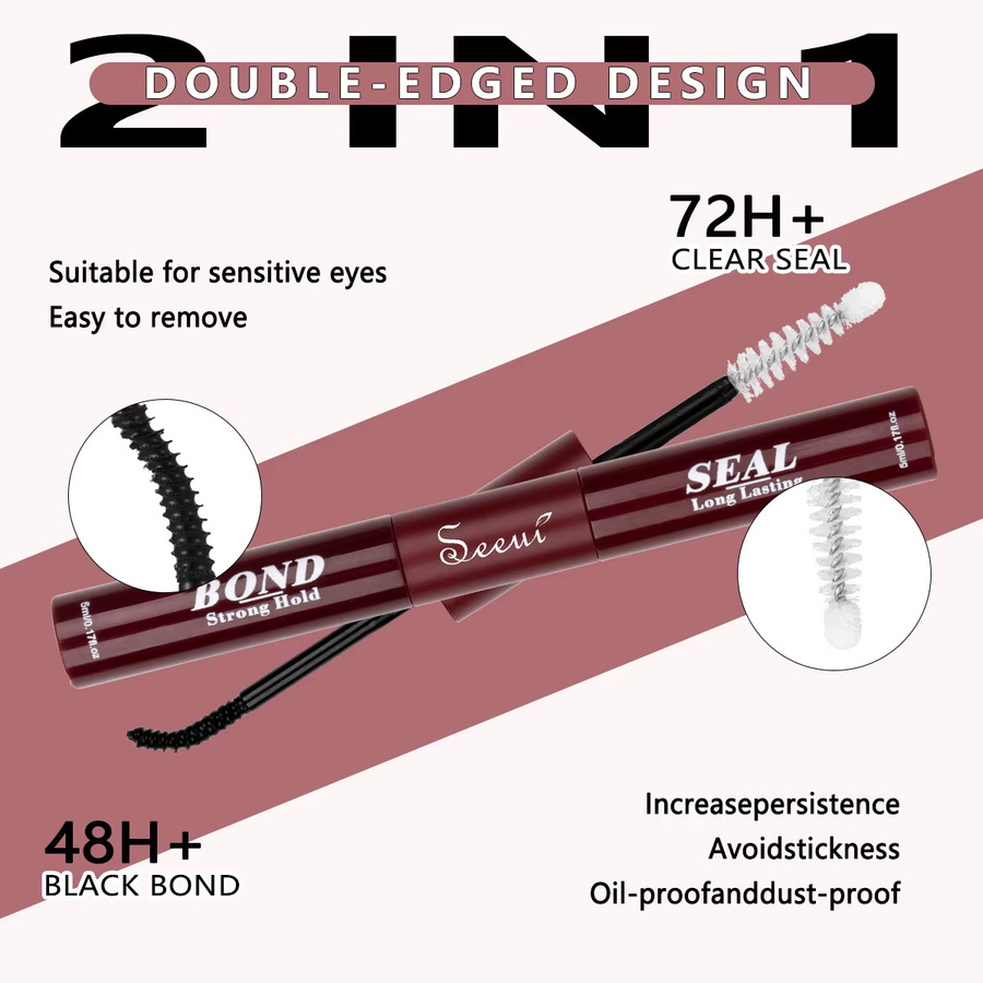 SEEUI Wimpernkleber und -versiegelung, Black, 5ml+5ml - Bild 3