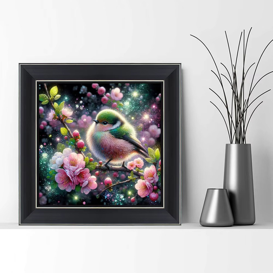 EverShine Diamant-Gemälde Kolibri und Blumen als 5D DIY-Stickerei-Set mit runden Steinen in Multicolour zur Wanddekoration, B/H: 20 x 20 cm - Bild 3