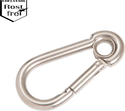 CONACORD Karabinerhaken mit Auge aus Stahl in Silber für Seile bis 11 mm Ø - Bild 1