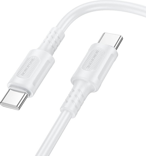 Borofone BX111 Feliz USB-C Daten- und Ladekabel, 60W, Weiß, 1m - Bild 1