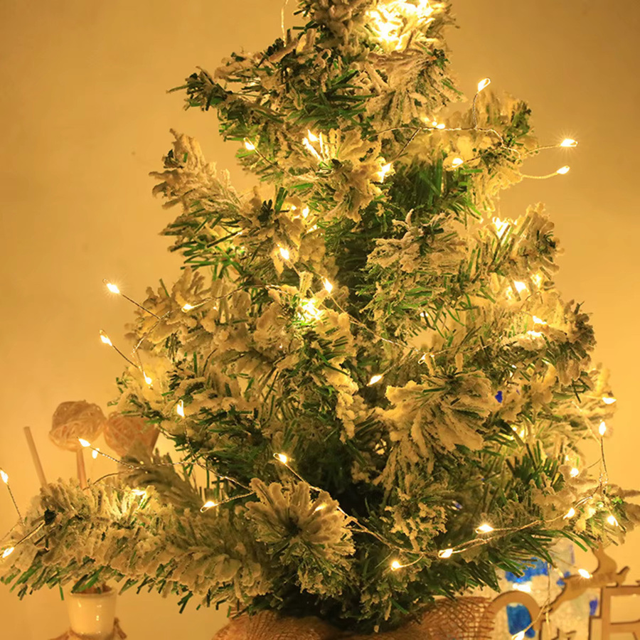KIKIELF LED Cluster Lichterkette in Warmweiß für Weihnachtsbaum, Hochzeit und Party, Feuerwerks-Effekt Girlande - Bild 3