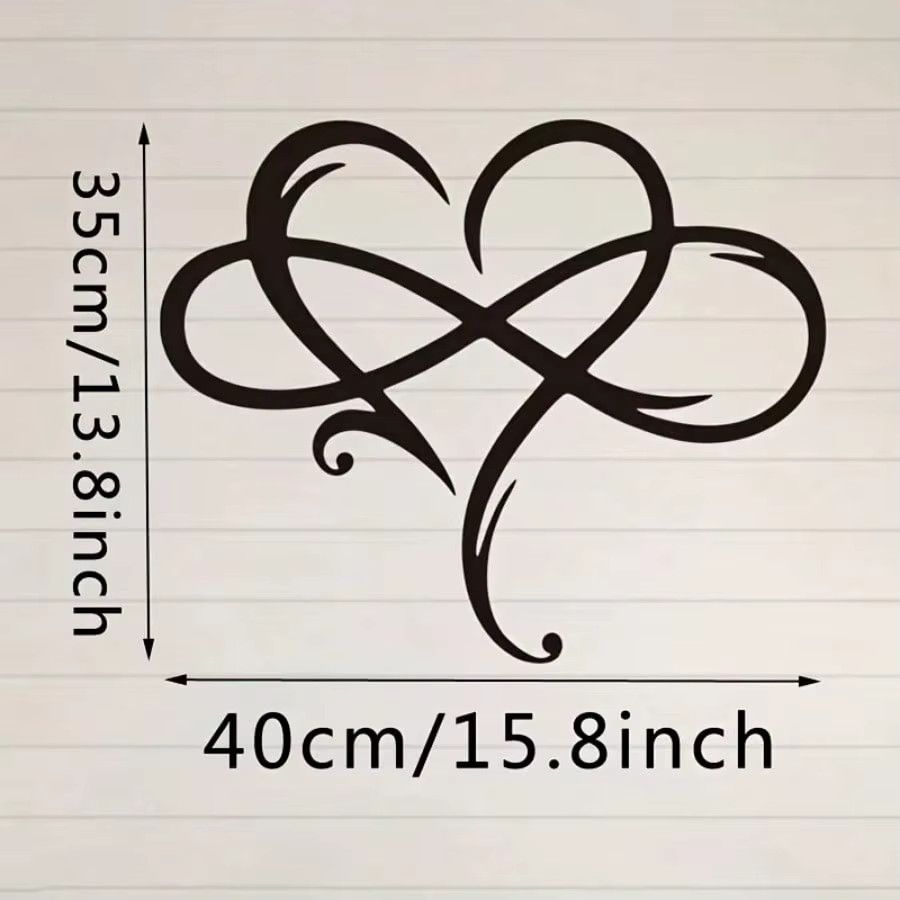 Infinity Endless Love Wanddekoration aus Metall in Schwarz, herzförmige Metallkunst für dein Wohnzimmer und Schlafzimmer von CIFBUY - Bild 2