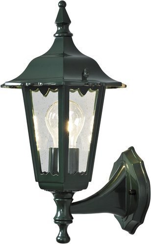 Konstsmide Wandleuchte BASIC Gartenlaterne in Grün mit E27 Fassung und Glas - Bild 1