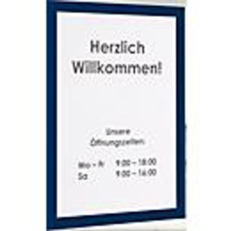 Durable Inforahmen Duraframe DIN A4, 10 Stück, blau, wandmontiert mit aufklappbarer Front - Bild 3