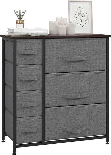 HOMCOM Schubladenschrank mit 7 Stoffschubladen in Dunkelgrau, B/T/H: 63,5 x 30 x 71 cm - Bild 1