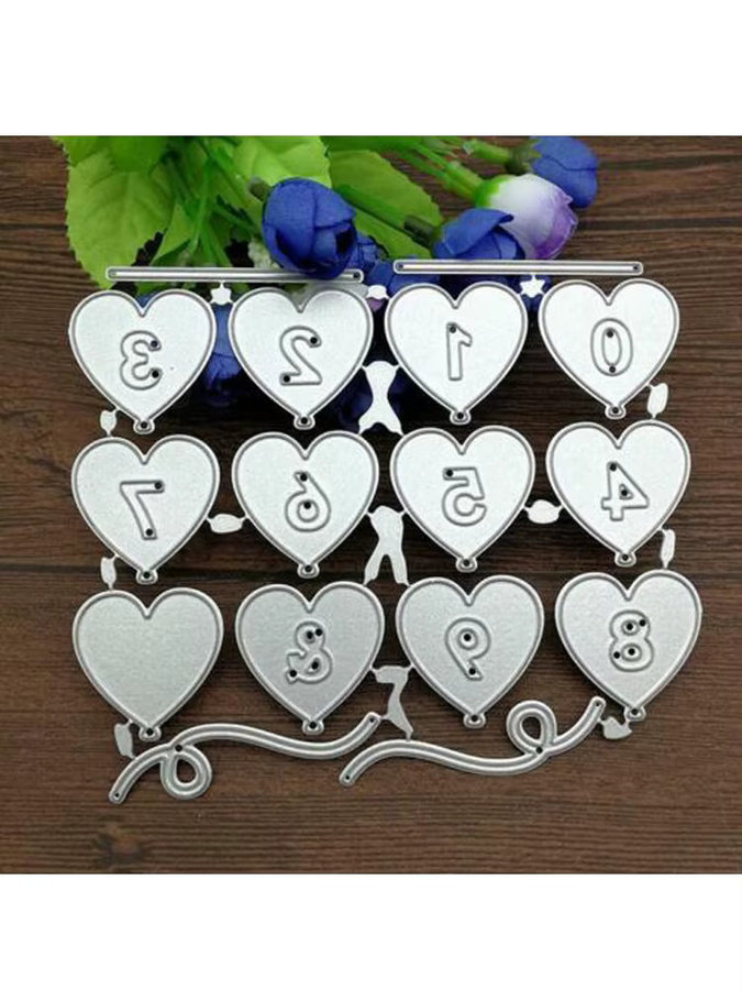 Metall Schneidwerkzeug Schablone mit Ballon-Nummern für Scrapbooking und Bastelarbeiten aus Edelstahl - Bild 1
