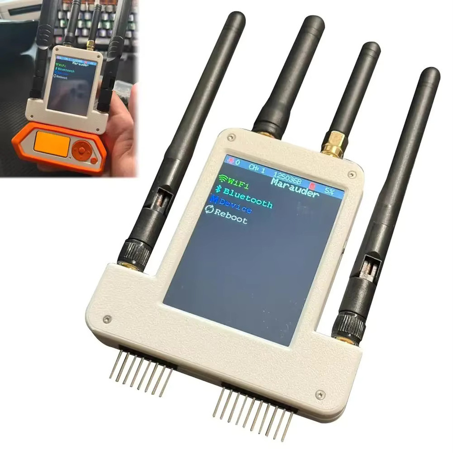 LZJV ESP32 4-in-1 Erweiterungsboard mit 2,8 Zoll Display, 433MHz RF-Modul, GPS und eingebautem 800mAh Akku in Weiß - Bild 3