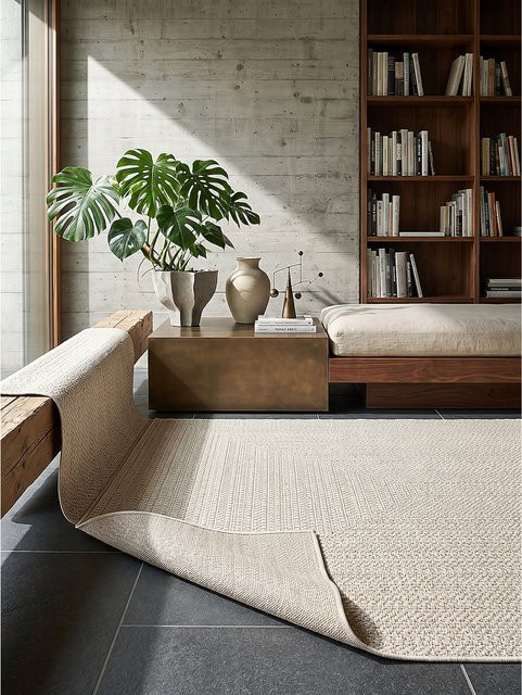 Flachgewebe-Teppich Kadima Design aus Polypropylen in Beige, B x T: 160 x 230 cm - Bild 1