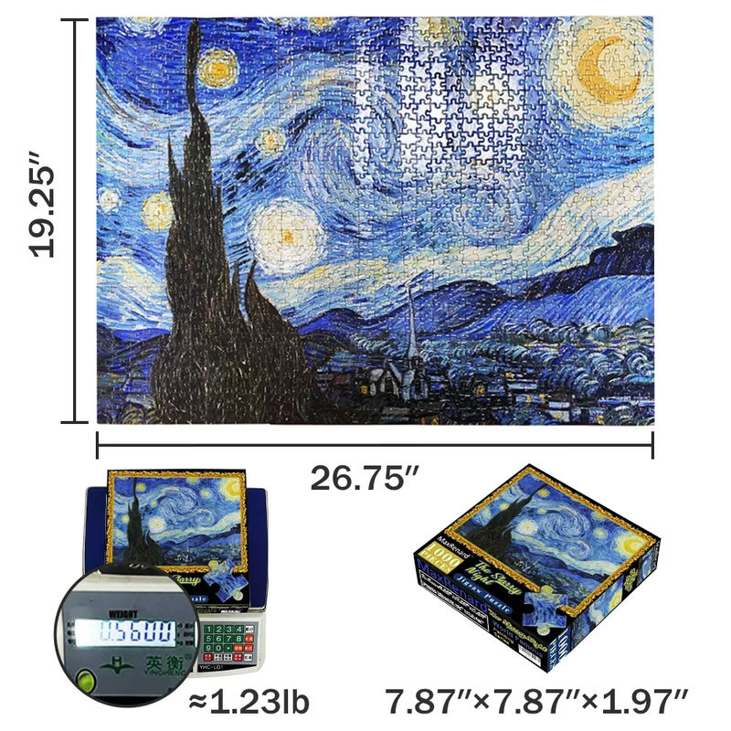 Maxrenard Puzzle Van Gogh Die Sternennacht 1000 Teile Mehrfarbig B: 68 cm, H: 49 cm - Bild 2