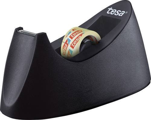 Tesa Tischabroller Easy Cut Curve Schwarz mit Klebefilmrolle 33 m x 19 mm - Bild 1