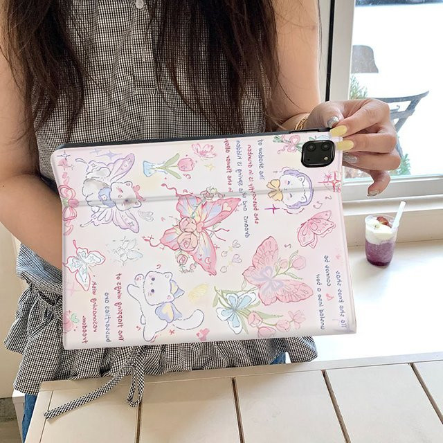 Schmetterling-Kätzchen iPad Hülle für Apple iPad Pro 10/11 Zoll und iPad Air 3/4/5 Generation, Multicolor - Bild 1