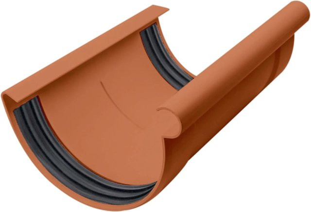 Inefa Rinnenverbinder Halbrund aus PVC in Braun NW 150 Dichtes Verbindungsstück - Bild 1