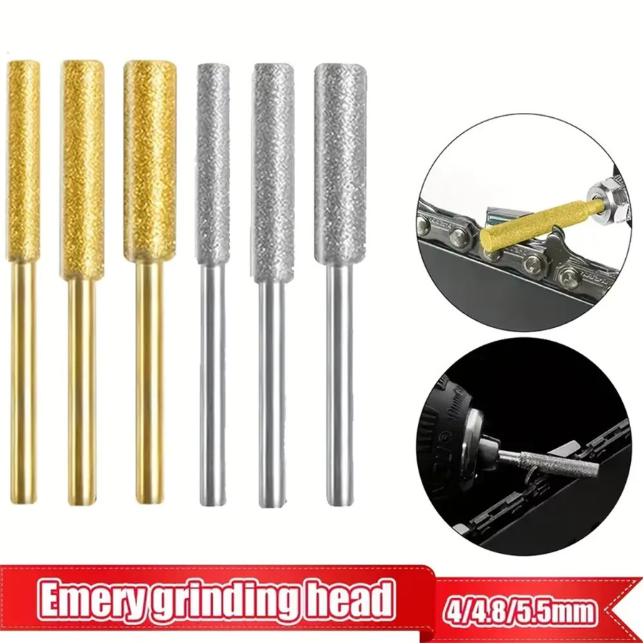6er Set Diamantbeschichtete Zylindrische Gratfeilen zum Schärfen deiner Kettensäge, Silber, Durchmesser: 4 mm, 4,8 mm und 5,5 mm - Bild 2