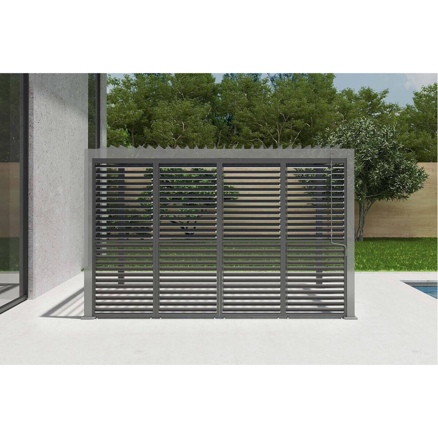 Moderner Sichtschutz aus Aluminium in Anthrazit, B: 93 cm, H: 234 cm, T: 4 cm - Bild 1