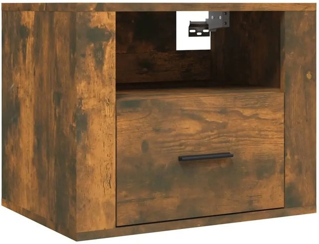 vidaXL Wand-Nachttisch aus Räuchereiche, B/T/H: 50 x 36 x 40 cm - Bild 1