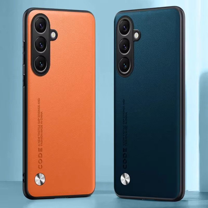 Luxus PU Leder Handyhülle für Samsung Galaxy A55 5G in Orange mit Stoßfestem Silikon-Schutz - Bild 2