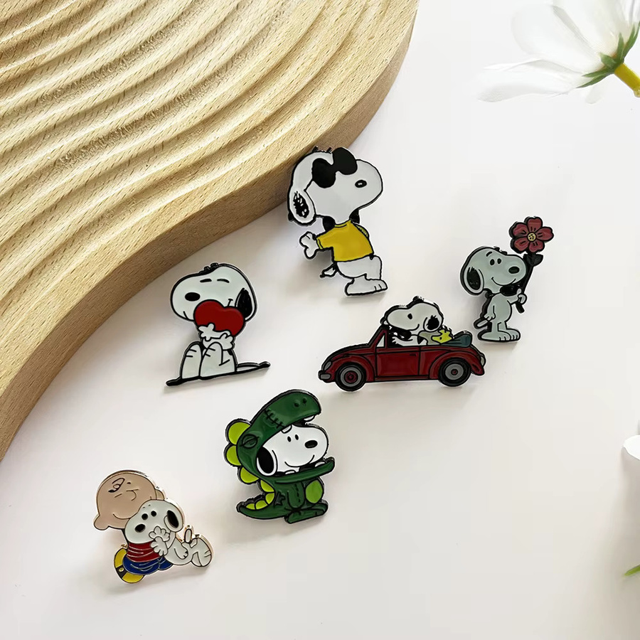 Bandai Anstecknadeln Set, Snoopy Cartoon Emaille, Revers-Brosche - Bild 5