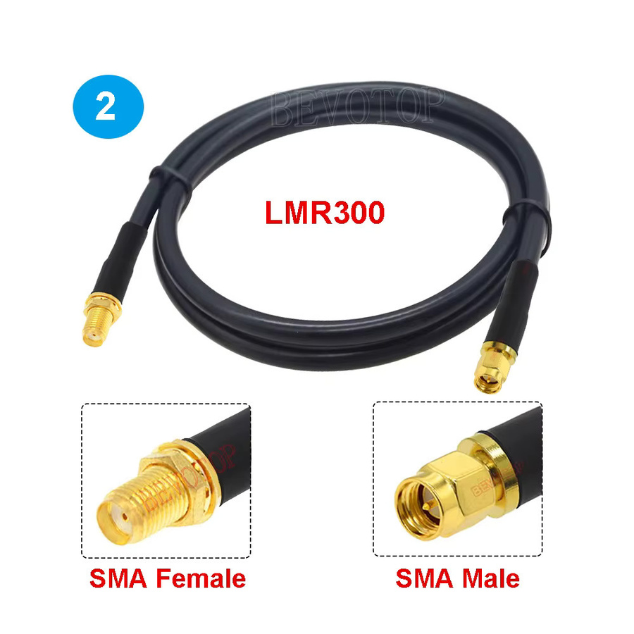 BEVOTOP LMR300 Koaxialkabel Verlängerung RP SMA auf SMA Männlich und Weiblich, Farbe: Schwarz - Bild 2