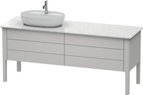 Duravit Waschtischunterschrank Luv in Weiß mit 2 Schubladen und 2 Auszügen, linksseitig angeordnet, Breite: 173,3 cm, Tiefe: 57 cm - Bild 1